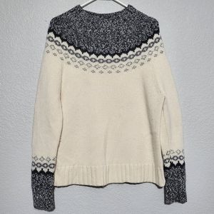 Garnet Hill 100% cashmere mock neck fair isle sweater XL Runs small, med/lg.